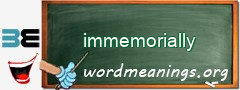WordMeaning blackboard for immemorially
